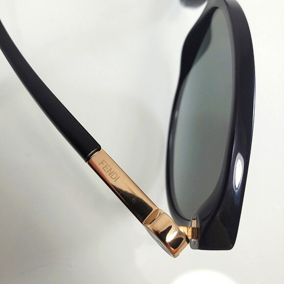 NWT$325 FENDI FF Black Grey Shaded Round 0412/S 203274 (807 9O) 58mm Sunglasses main image 15